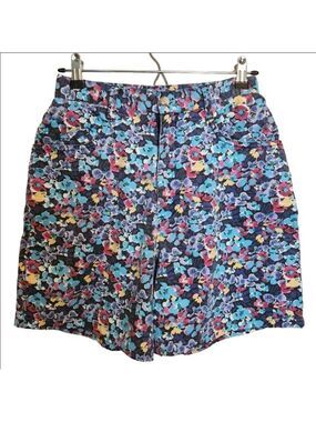 VINTAGE 80s PRIDES LANDING FLORAL ULTRA HIGH-RISE SHORTS SIZE 6/8